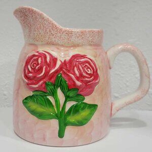 Vintage Panware Home Essentials Cream Milk Pitcher Collectible Floral Pink